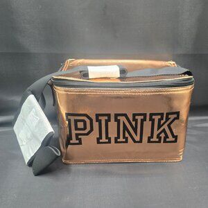 Victoria's Secret PINK Insulated Cooler lunch bag Metallic Rose Gold